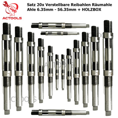 NEU Verstellbare Handreibahlen HV bis H16 Satz zu 2o Stück 6,35mm - 56,35mm DE