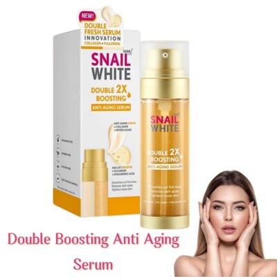 Namu Life Snailwhite Gold Serum & Cream Set Double Boosting Skin Care 80mL Thai
