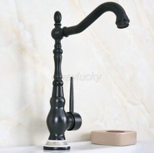 Oil Rubbed Bronze Bathroom Sink Swivel Spout Mixer Tap Single Lever Basin Faucet