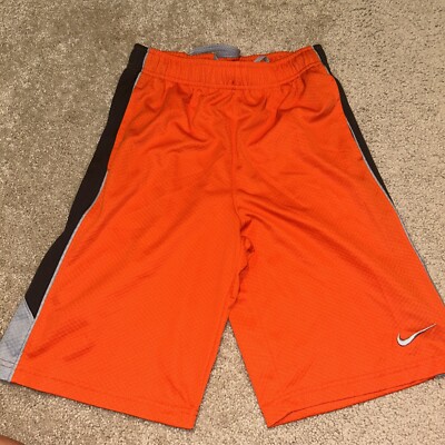Nike Shorts Boys Size Large Athletic With Pockets Orange Grey - Main Image