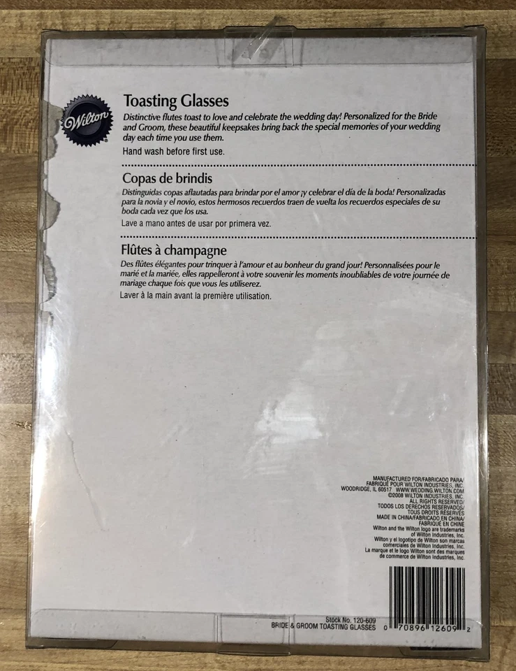 Vasos transparentes de vidrio tostado Wilton clásicos vintage para novia y novio negros para escritura Foto 3 de 4