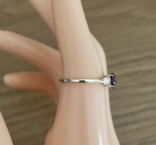 Anello solitario granato oro giallo 9 carati 0,65 carati, Regno Unito taglia O - Foto 4 di 5