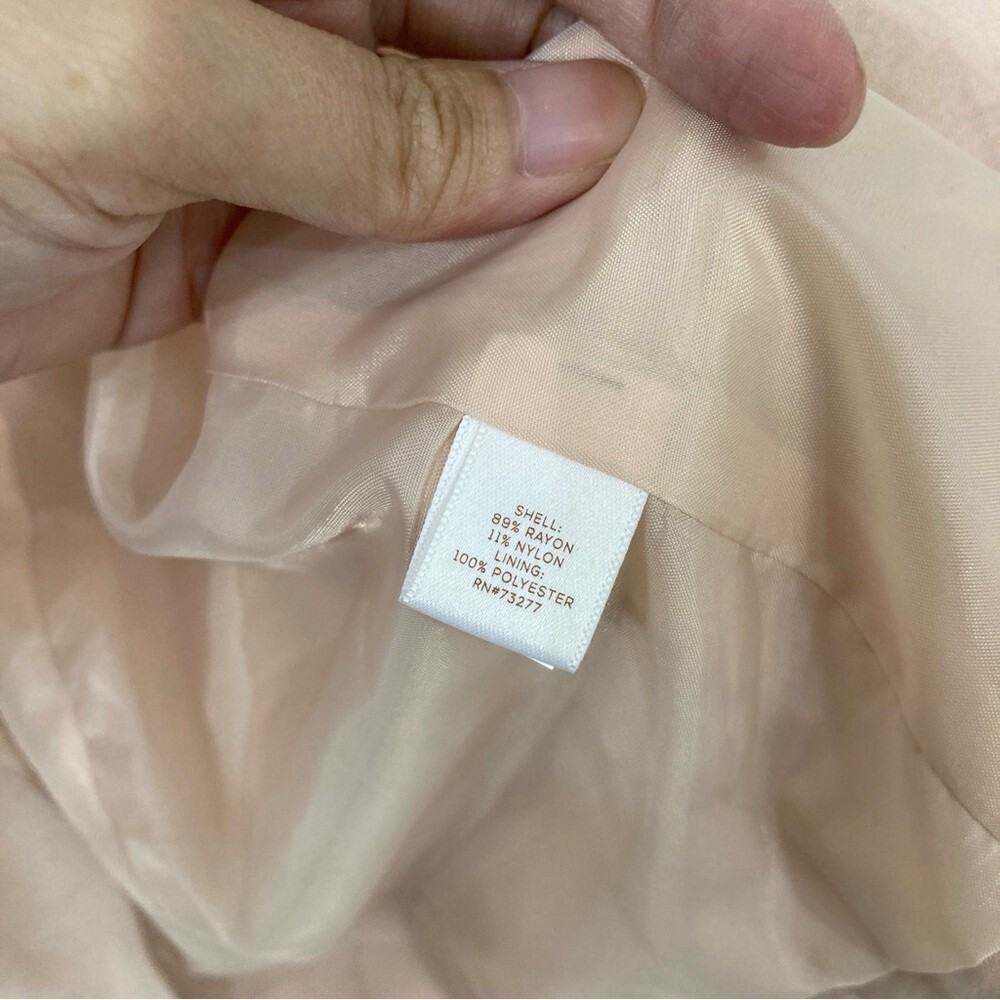 LC Lauren Conrad Peach Soft Lightweight Ruffle Sleeve Open Front Blazer size 16