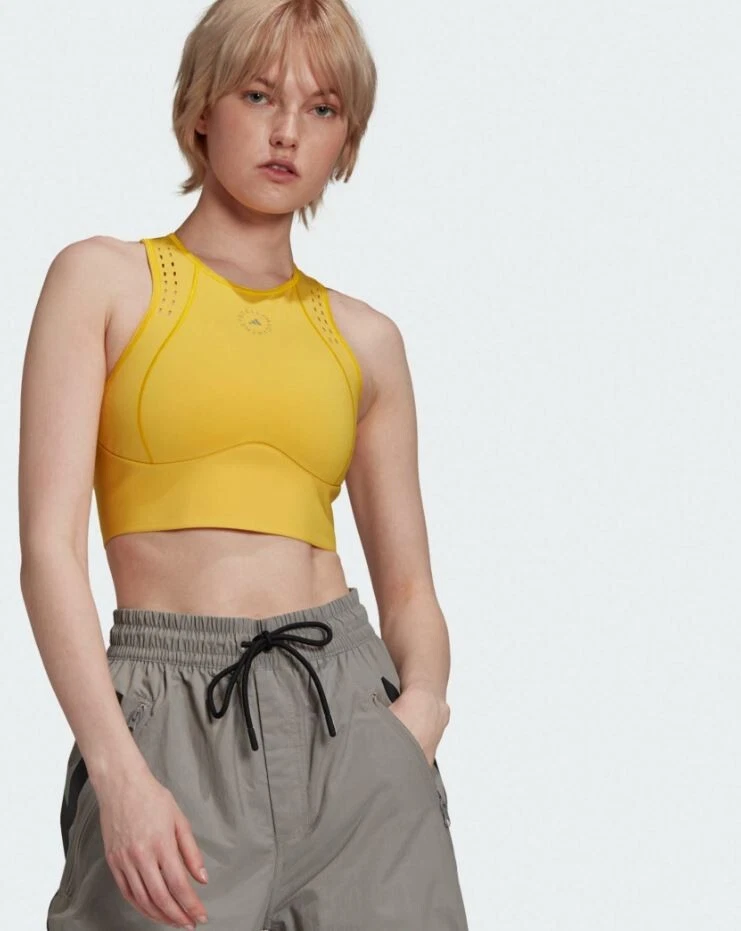 Yellow adidas hotsell crop top