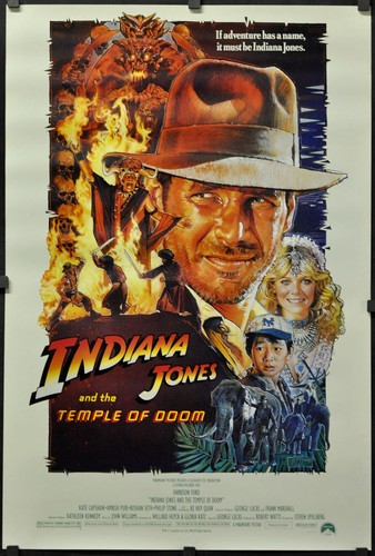 Indiana Jones And The Temple Of Doom 1984 ORIG 27X40 MOVIE POSTER STRUZAN STYLE