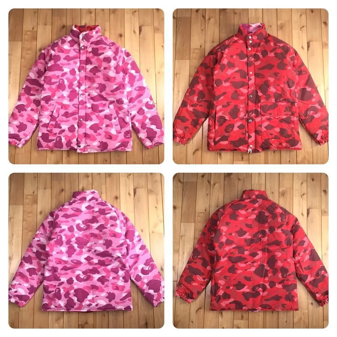 shark hoodie Down jacket red BAPE camo A Bathing Ape Size S