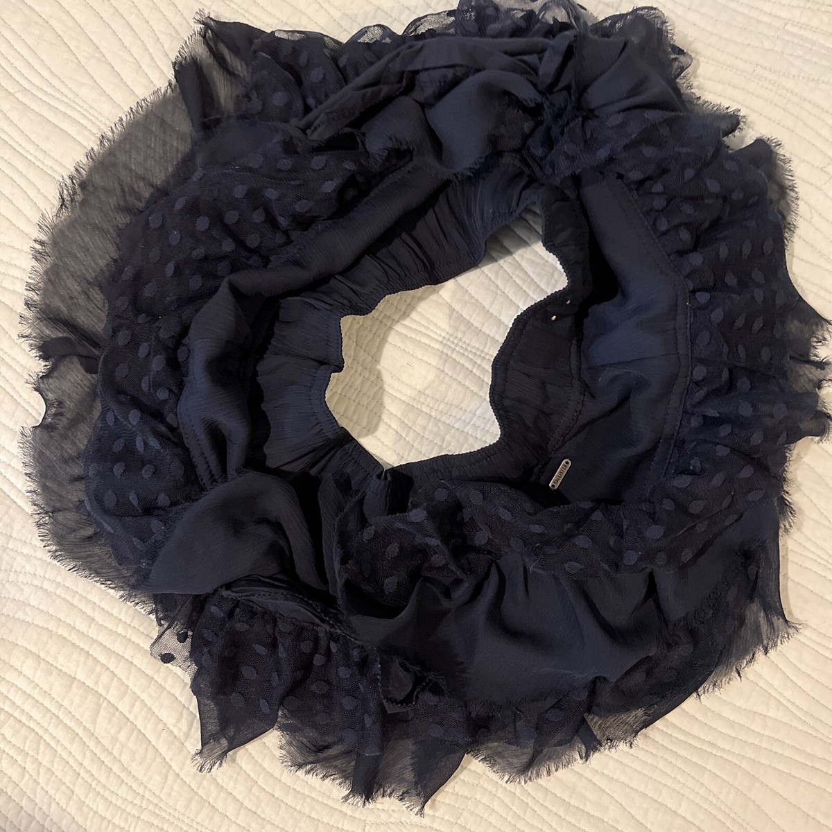 Hollister A&F Vintage Y2K Navy Polka Dot Mini Skirt Flirty Ruffle