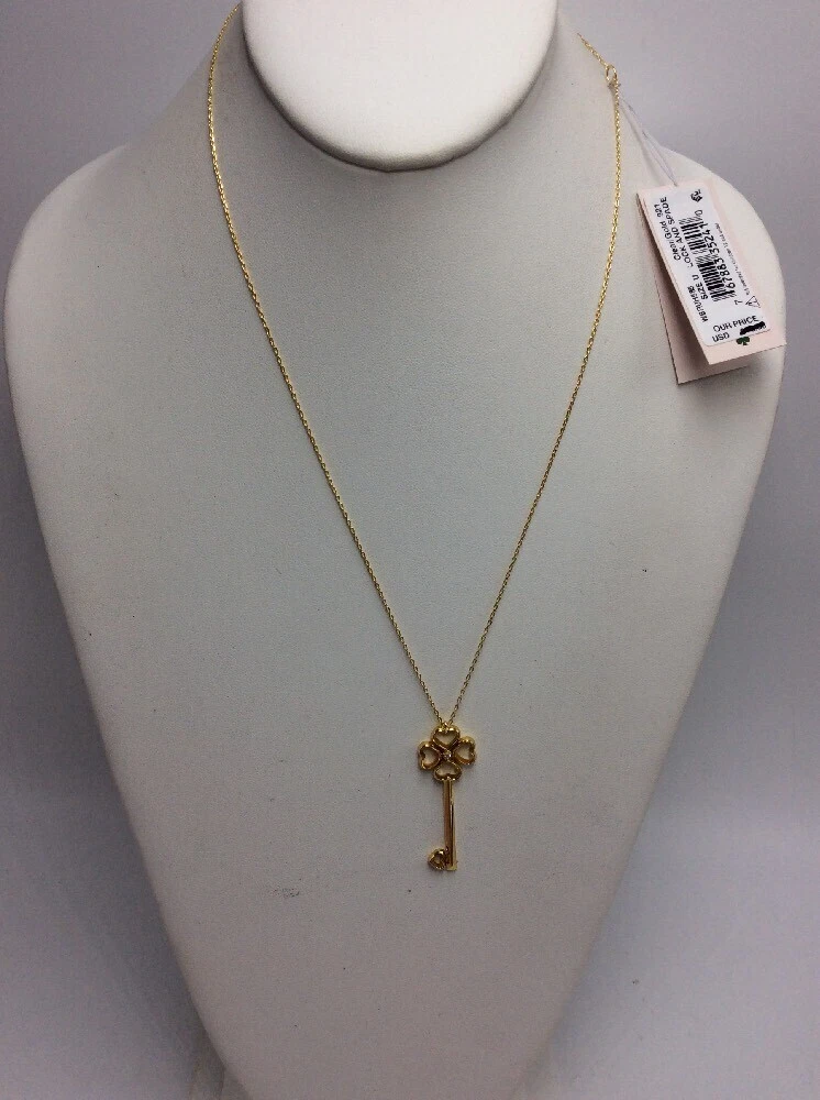 78 Kate Spade gold tone pave key drop pendant necklace 18plus 3
