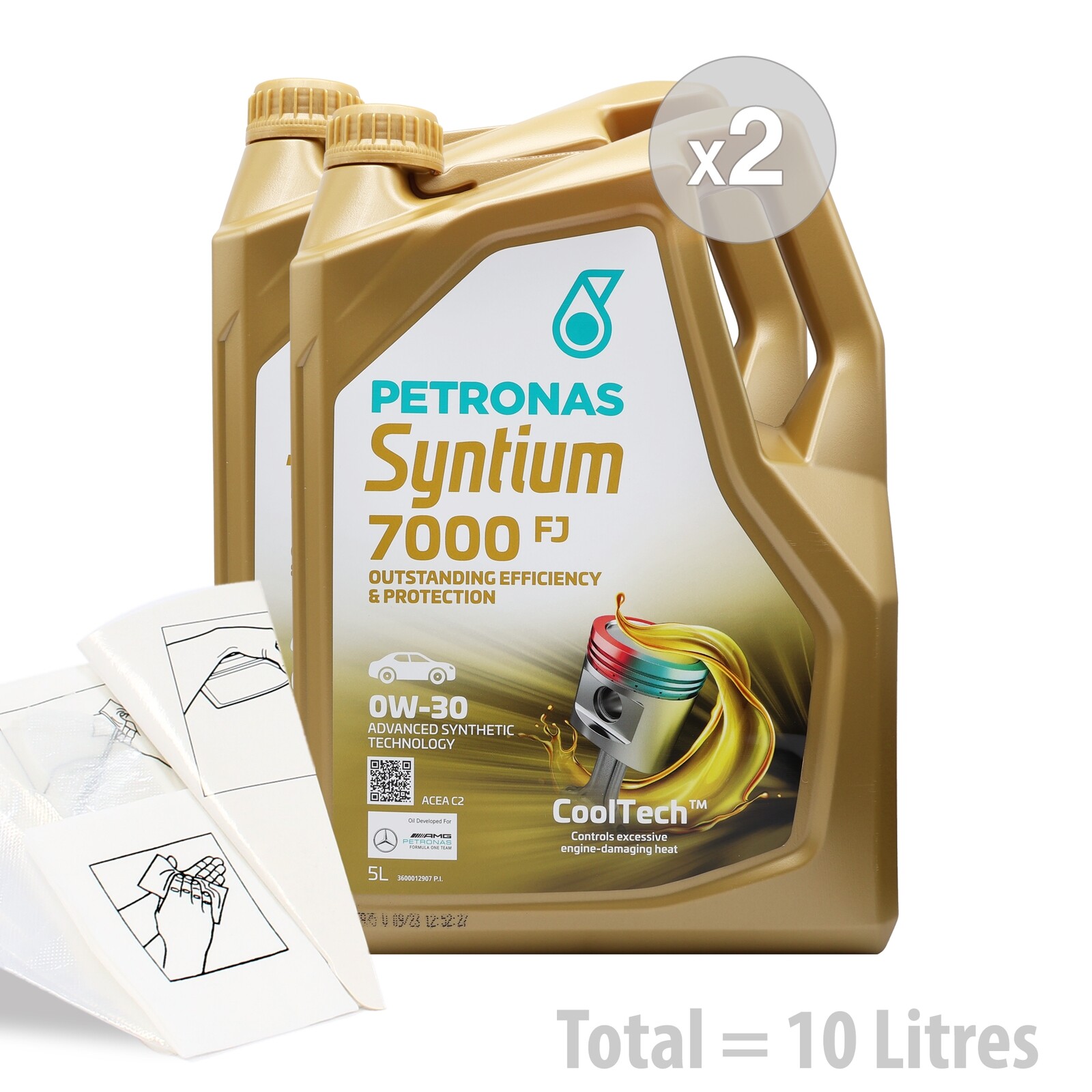 PETRONAS Syntium 7000 FJ 0W-30 Car Engine Oil Service Kit 10 LITRES 10L