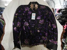 Rhc Equestrian Show Shirt Jacket Black With Purple Overlay Holiday Shirt