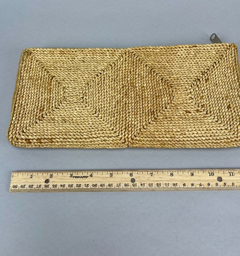 Vintage 1960s Italian Handcrafted Clutch Twisted Natural Fiber Geometric Design - Picture 12 of 12