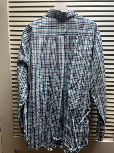 Peter Millar Men’s 2XL XXL Blue Plaid Button Down Long Sleeve Shirt - Picture 3 of 5
