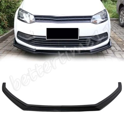 BETTERTIME11 For Polo MK5 6R 6C 2009-2018 10 17 Gloss Black Front Bumper Spoiler Splitter Lip
