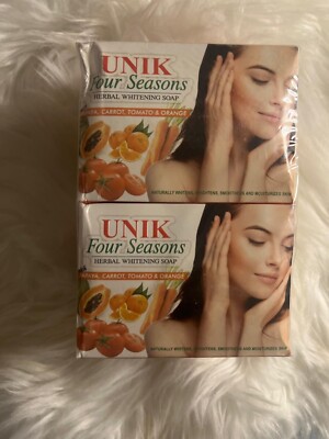 UNIk Four Seasons Herbal Whitening Soap  Papaya, Carrot,tomato &Orange