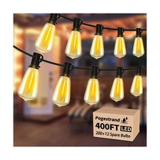 LED Outdoor String Lights 400ft Shatterproof Patio Lights with 212 Waterproof...