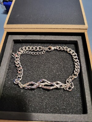 Silver Bracelet Assymetrical Design 7''Chain +2''Extender