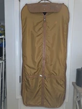 Vintage Samsonite Brown Leather Bi-Fold Hanging Garment Travel Bag Luggage