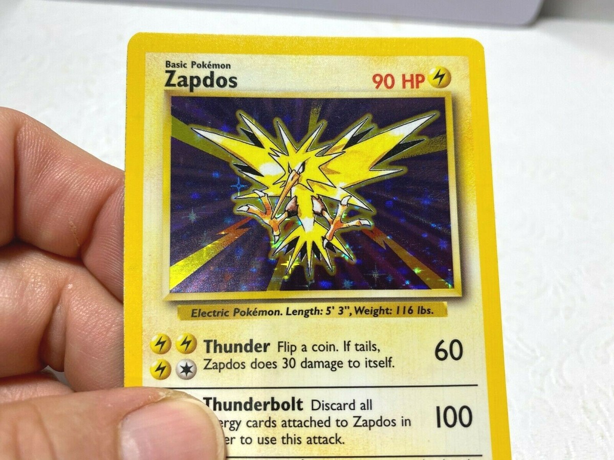 Pokemon Holo Foil Base Set 16/102 ZAPDOS Card