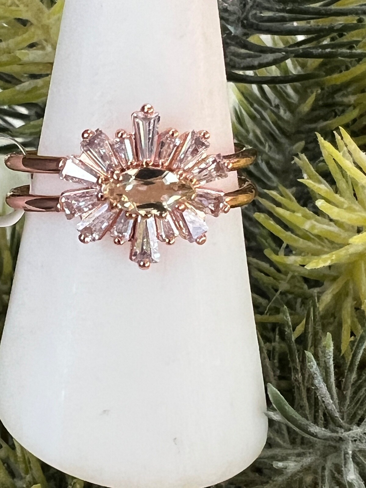 NWT Bomb Party DazzlesYou Ring Sz9 Genuine Citrine CZ Rose Gold Pl RBP5460