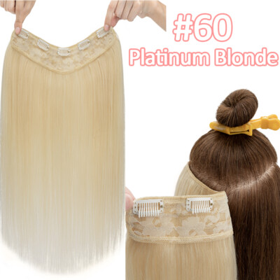Women One Piece Real Clip in Remy Human Hair Extensions Full Head Straight Ombre