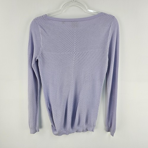 David Lawrence Top Womens Small Knit Purple Long Sleeve Pullover Stretch - Picture 2 of 8