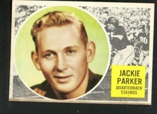 Tarjeta de fútbol americano canadiense 1960 Topps #17 Jackie Parker-Edmonton esquimales ex tarjeta