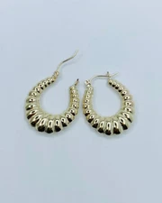 Real 10k Gold Shrimp Earrings hoops - Aretes en oro Arracada
