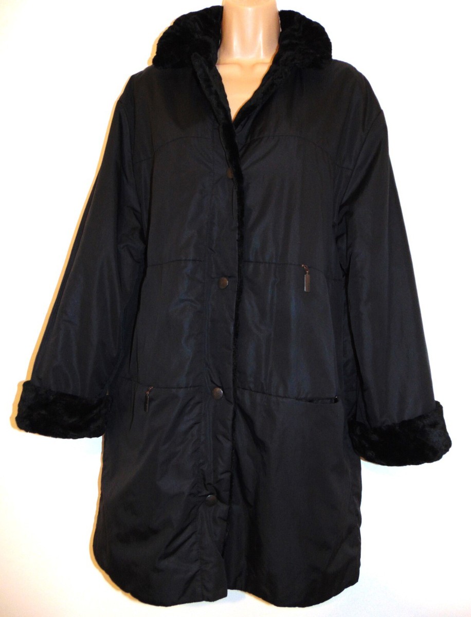 Horst Basler quality two sides black winter coat, generous size UK