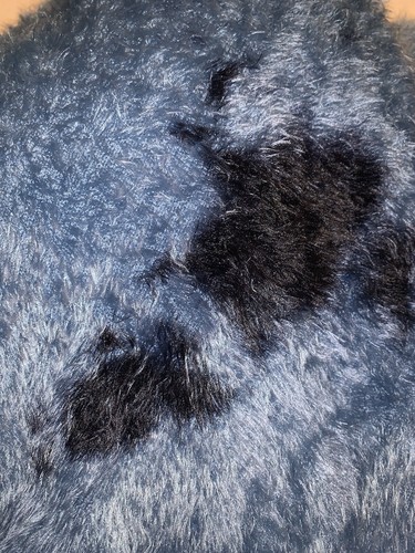 Alberto Makali Faux Fur Fash Vest Blue Black Animal Print W/ Fringe Size Medium - Picture 6 of 6