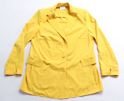 AKRIS punto Women's Signature Lasercut Boyfriend Blazer CD4 Yellow Size 12 NWT