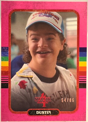 Stranger Things Season 4, Dustin (12) 1986 Pink Parallel Card #54/86