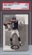 2002 Fleer Box Score 32 Drew Brees PSA 9 Mint RC Saints Chargers 