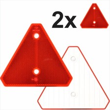 2x Triangular Red Trailers Reflectors Screw fit Rear Triangle Pair caravan moto