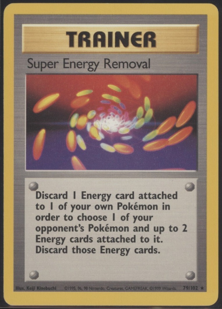 Super Energy Removal WOTC Non-Holo Rare Pokemon Card 79/102 Base Set NM
