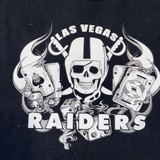 Las Vegas Raiders Poker T-Shirt 3XL Black Football Dice Ace King Flames