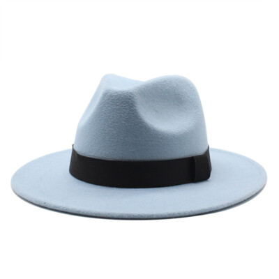 Neu Panamahütze flache Krempe Fedora Wollmütze Herren- und Damenhüte p.fotachi