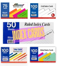 BAZIC Index Cards- variety packs and sizes