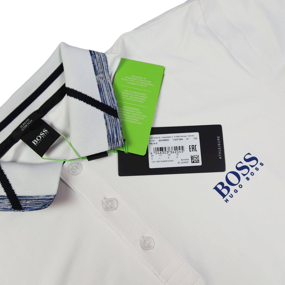 HUGO BOSS Men's Athleisure Paule 3 Polo Shirt, White (100). L UK