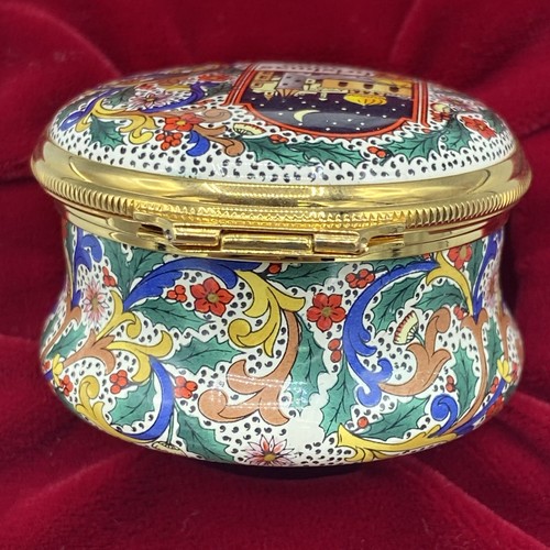 Halcyon Days Enamels Trinket The 1992 Christmas Floral Little Town of Bethlehem - Picture 5 of 8