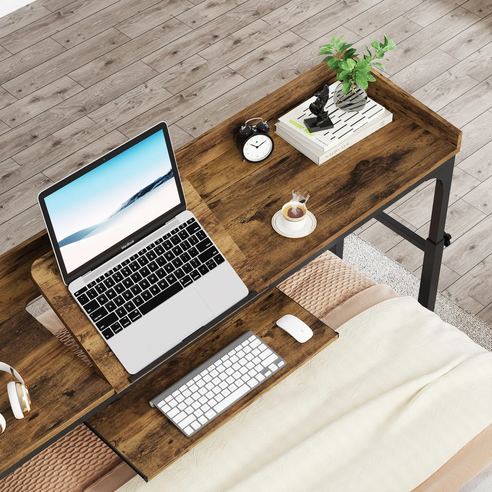 Tribesigns Height Adjustable Overbed Table with Outlets & Adjustable Tilt Stand - Image 4 of 4