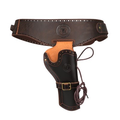 TOURBON Holster und Munitionsgürtel aus Leder für Pistolen im Format 44/45