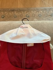 RED Valentino Women’s Size M Red Solid Sheath Dress Square Neck Short Zip