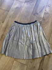 Zara Girls Metallic/Shimmery Silver/Bronze Pleated Skirt Size 13-14 NWT