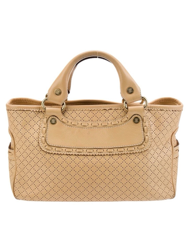 100% AUTHENTIC CELINE Boogey Boogie Paris Bag - Cream Brogues Leather