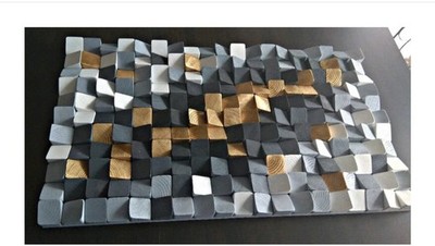  24''X16'' Acoustic sound diffuser panels, wood Mosaic wall Art,3d Sound diffuser 
