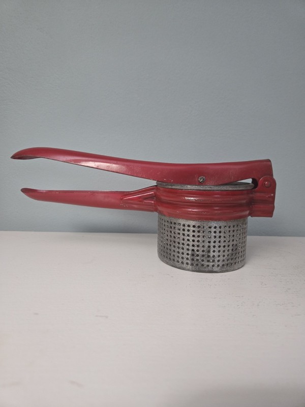 Vintage Red Potato Ricer Masher! Vintage Kitchen Decor!