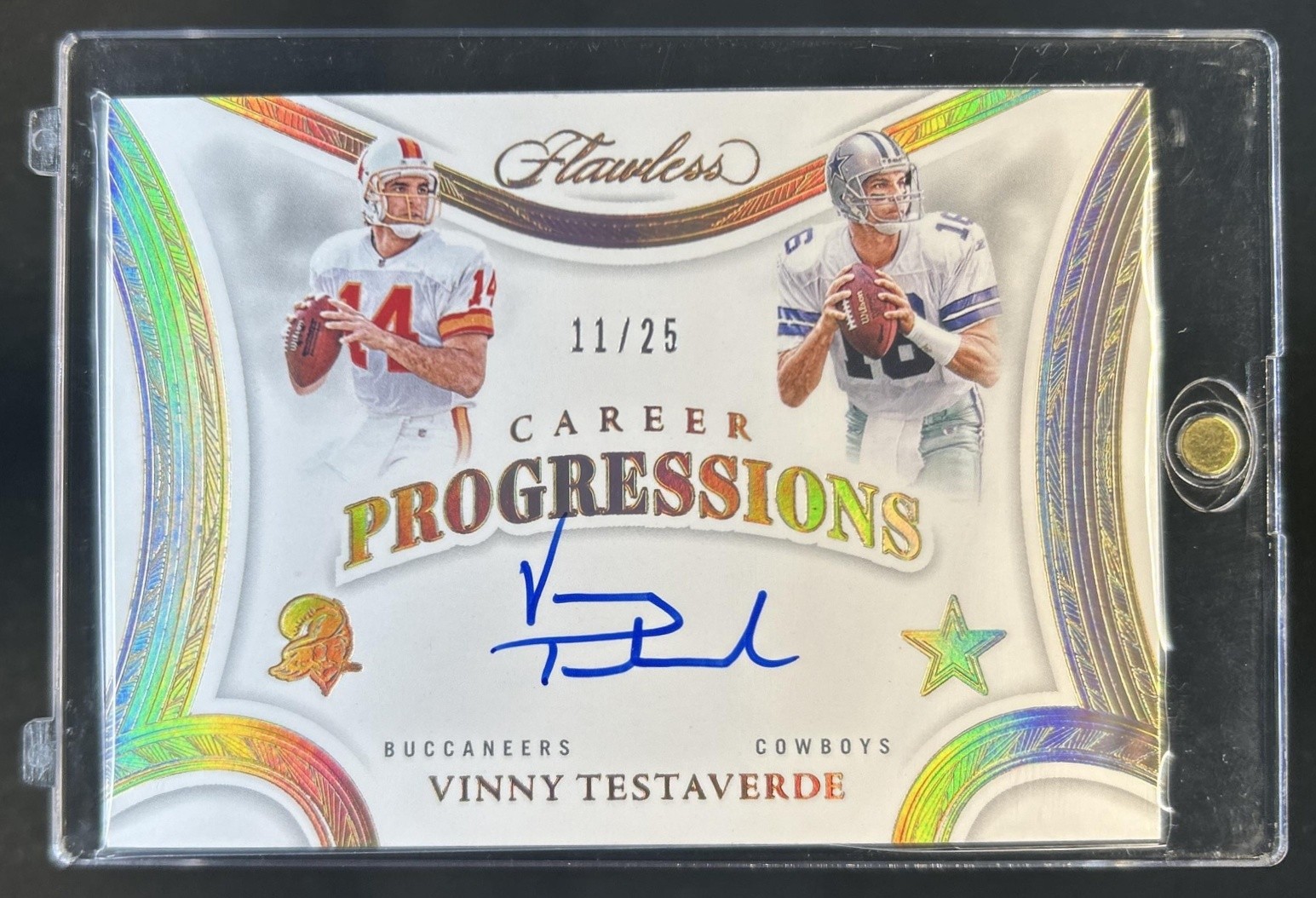 2025 Panini Flawless Vinny Testaverde Career Progressions Auto Autograph #/25