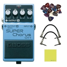 Boss CH-1 Unique Stereo Super Chorus Pedal Bundle w/2x Strukture S6P48 Woven ...