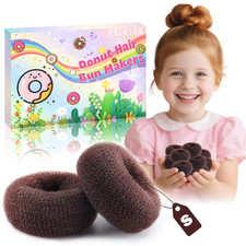 Extra Small Hair Bun Maker for Kids 2 Inch , 6 PCS Bun Maker Hair Accessorie...