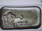 3 Oz Apmex "Buffalo Bullion" Hand Poured .999 Silver Bar Sealed In Factory...